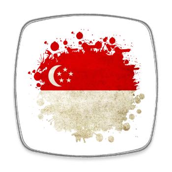 Singapore Flaggen Design - Viereckiger Kühlschrankmagnet - Weiß - Vorne