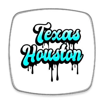 Texas Houston Design - Viereckiger Kühlschrankmagnet - Weiß - Vorne