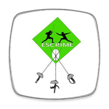 Fencing - Square fridge magnet - white - Front