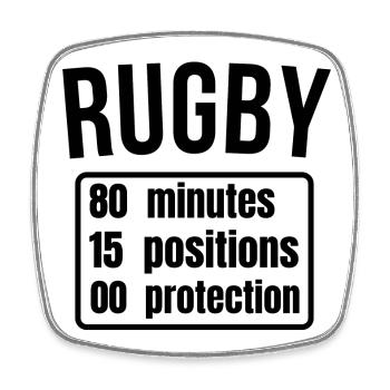 rugby, rugby sport, rugby humor - Square fridge magnet - white - Front