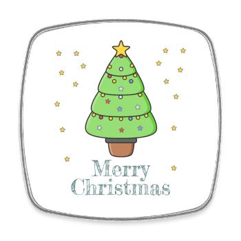 Merry Christmas - Magnet carré - blanc - Devant