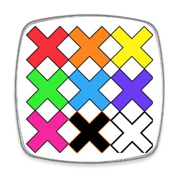 Bunte X Muster auf Schwarz Farben X - Viereckiger Kühlschrankmagnet - Weiß - Vorne