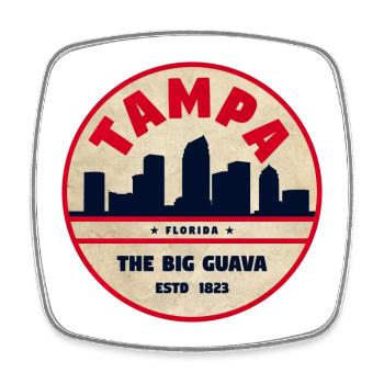Tampa Big Guava Skyline Vintage - Viereckiger Kühlschrankmagnet - Weiß - Vorne