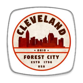 Emblème de la Cleveland Forest City - Magnet carré - blanc - Devant