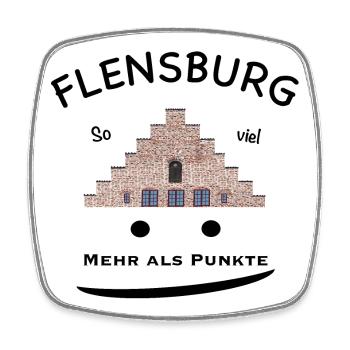 Flensburg Nordertor, so viel mehr als Punkte - Viereckiger Kühlschrankmagnet - Weiß - Vorne