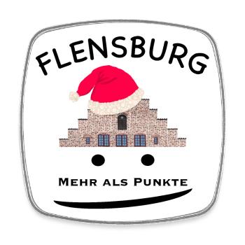 Weihnachten Flensburg Nordertor, ,mehr als Punkte - Viereckiger Kühlschrankmagnet - Weiß - Vorne