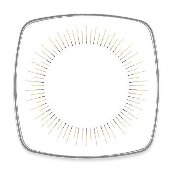 Cadre à rayons de l’anneau solaire doré - Magnet carré - blanc - Devant
