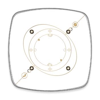 Goldene Sternenringe Schmuck - Viereckiger Kühlschrankmagnet - Weiß - Vorne