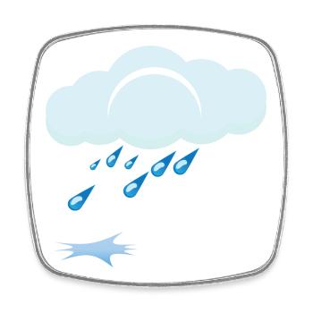 Pluie - Magnet carré - blanc - Devant