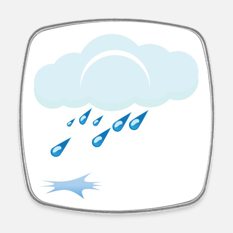 Pluie - Magnet carré - blanc