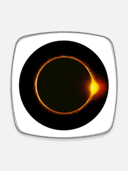 Sonnenfinsternis - Viereckiger Kühlschrankmagnet - Weiß