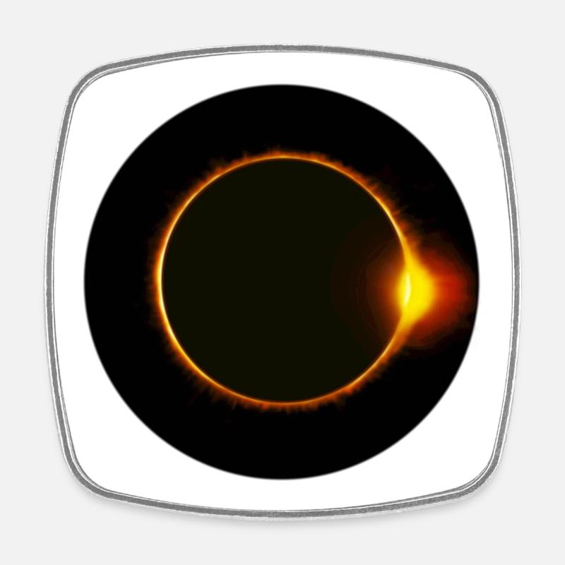Sonnenfinsternis - Viereckiger Kühlschrankmagnet - Weiß