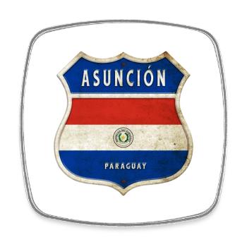 Asunción Paraguay Wappen Flaggen Design - Viereckiger Kühlschrankmagnet - Weiß - Vorne