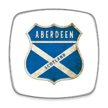 Aberdeen Schottland Wappen Flaggen Design - Viereckiger Kühlschrankmagnet - Weiß - Vorne
