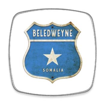 Beledweyne Somalia Wappen Flaggen Design - Viereckiger Kühlschrankmagnet - Weiß - Vorne