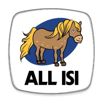 Islandponys Cool Statement Islandpferde Pferdefan - Viereckiger Kühlschrankmagnet - Weiß - Vorne