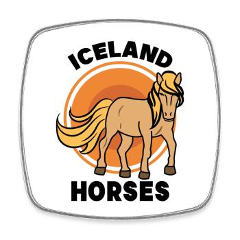 Icelandic Horses Horse Fool Statement Arabian Trot - Square fridge magnet - white - Front