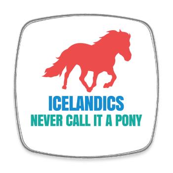Chevaux islandais Poney Poney islandais Galopp Déclaration - Magnet carré - blanc - Devant