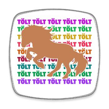 Tölt Pferde Spruch Islandpferde Pferdeliebe Ross - Viereckiger Kühlschrankmagnet - Weiß - Vorne