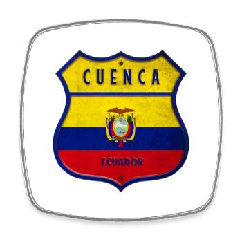 Cuenca Ecuador coat of arms flag design - Square fridge magnet - white - Front