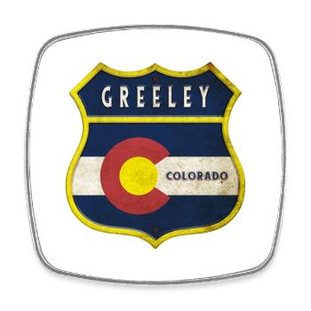 Design de l'écusson Greeley Colorado - Magnet carré - blanc - Devant