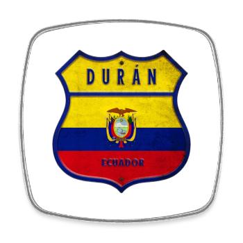 Durán Ecuador Wappen Flaggen Design - Viereckiger Kühlschrankmagnet - Weiß - Vorne