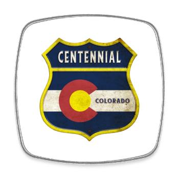Motif du centenaire du Colorado - Magnet carré - blanc - Devant