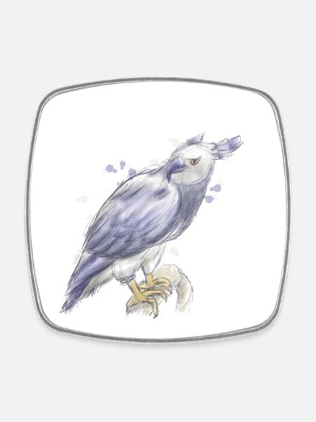Harpy Eagle – Majestic Bird of Prey Illustration - Square fridge magnet - white