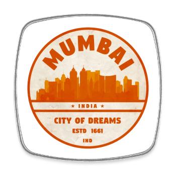 Mumbai City of Dreams Emblem - Viereckiger Kühlschrankmagnet - Weiß - Vorne