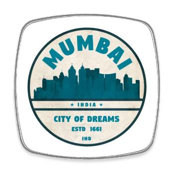 La silhouette de la ville des rêves de Mumbai - Magnet carré - blanc - Devant