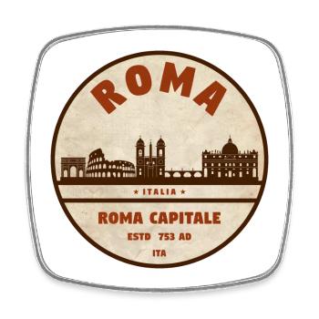 Roman Capital Roma Silhouette - Square fridge magnet - white - Front