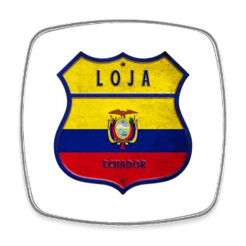 Loja Ecuador coat of arms flag design - Square fridge magnet - white - Front