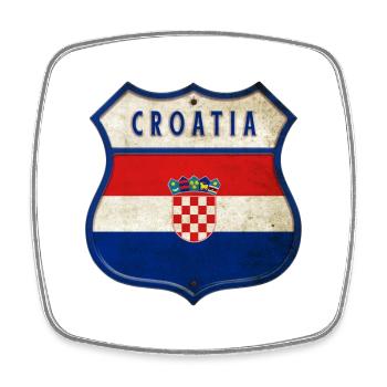 Design des armoiries du drapeau de la Croatie - Magnet carré - blanc - Devant