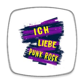 Ich liebe Punk Rock - Viereckiger Kühlschrankmagnet - Weiß - Vorne