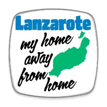 Lanzarote, mein zweites Zuhause - Viereckiger Kühlschrankmagnet - Weiß - Vorne