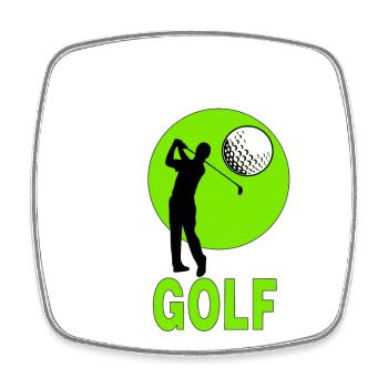 Golf - Magnet carré - blanc - Devant