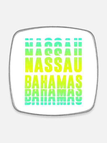 Nassau Bahamas Design - Viereckiger Kühlschrankmagnet - Weiß
