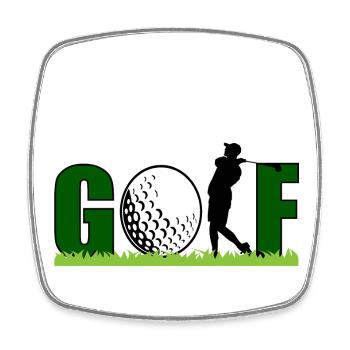 Golf - Magnet carré - blanc - Devant