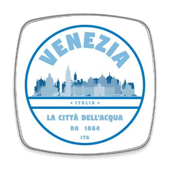 Venedig Skyline Wasserstadt - Viereckiger Kühlschrankmagnet - Weiß - Vorne