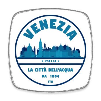 Venezia Skyline Stempel - Viereckiger Kühlschrankmagnet - Weiß - Vorne