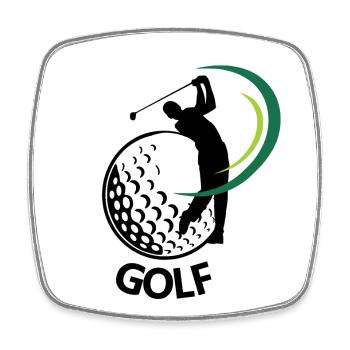 Golf - Square fridge magnet - white - Front