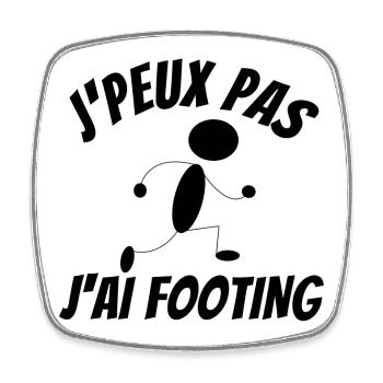 footing, running, course à pied, jogging - Magnet carré - blanc - Devant