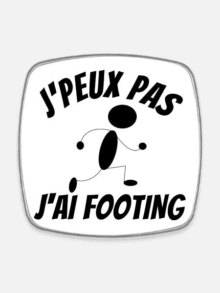 footing, running, course à pied, jogging - Magnet carré - blanc