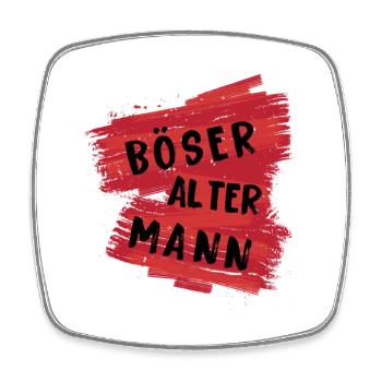 Böser Alter Mann - Viereckiger Kühlschrankmagnet - Weiß - Vorne