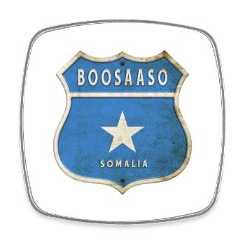 Boosaaso Somalia Wappen Flaggen Design - Viereckiger Kühlschrankmagnet - Weiß - Vorne