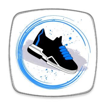 Sneaker Splash in a circle - Square fridge magnet - white - Front