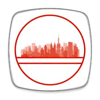 Praha Skyline Siegel - Viereckiger Kühlschrankmagnet - Weiß - Vorne