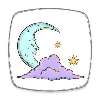 Pastelle Moon - Square fridge magnet - white - Front