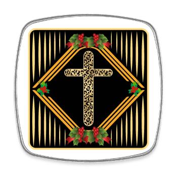 Cadeaux de Noël Religion - CHRISTIAN CROSS - Magnet carré - blanc - Devant