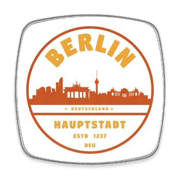 Insigne du paysage urbain de Berlin - Magnet carré - blanc - Devant